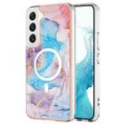 For Samsung Galaxy S22+ 5G Marble Pattern Dual-side IMD Magsafe TPU Phone Case(Blue Marble) - 1