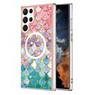 For Samsung Galaxy S22 Ultra 5G Marble Pattern Dual-side IMD Magsafe TPU Phone Case(Colorful Scales) - 1