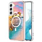 For Samsung Galaxy S23 5G Marble Pattern Dual-side IMD Magsafe TPU Phone Case(Dream Butterfly) - 1