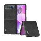 For Motorola Razr 40 ABEEL Two-color Calf Texture PU Phone Case(Black) - 1