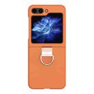 For Samsung Galaxy Z Flip5 Skin Feel Silicone Foldable Phone Case with Ring(Orange) - 1