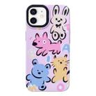 For iPhone 11 2 in 1 PC + TPU Shockproof Phone Case(Animal Home Pink) - 1