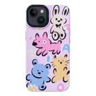 For iPhone 13 2 in 1 PC + TPU Shockproof Phone Case(Animal Home Pink) - 1