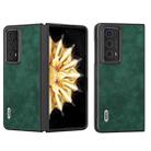 For Honor Magic V2 ABEEL Morocco Texture PU Phone Case(Green) - 1