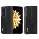 For Honor Magic V2 ABEEL Cowhide Texture PU Phone Case(Black) - 1