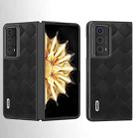 For Honor Magic V2 ABEEL Weave Plaid PU Phone Case(Black) - 1