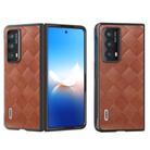 For Honor Magic VS2 ABEEL Weave Plaid PU Phone Case(Brown) - 1
