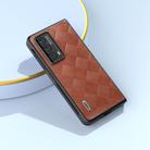 For Honor Magic VS2 ABEEL Weave Plaid PU Phone Case(Brown) - 2
