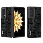 For Honor Magic V2 ABEEL Genuine Leather Mahjong Pattern Black Edge Phone Case(Black) - 1