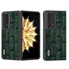 For Honor Magic V2 ABEEL Genuine Leather Mahjong Pattern Black Edge Phone Case(Green) - 1