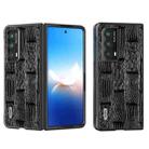 For Honor Magic VS2 ABEEL Genuine Leather Mahjong Pattern Black Edge Phone Case(Black) - 1