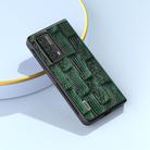 For Honor Magic VS2 ABEEL Genuine Leather Mahjong Pattern Black Edge Phone Case(Green) - 2