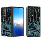 For Honor Magic VS2 ABEEL Genuine Leather Crocodile Pattern Black Edge Phone Case(Blue) - 1