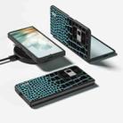 For Honor Magic Vs3 ABEEL Genuine Leather Crocodile Pattern Black Edge Phone Case(Blue) - 2