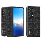 For Honor Magic VS2 ABEEL Genuine Leather Canopy Black Edge Phone Case(Black) - 1