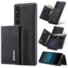 For Sony Xperia 1 V DG.MING M1 Series 3-Fold Multi Card Wallet + Magnetic Phone Case(Black) - 1