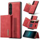 For Sony Xperia 1 V DG.MING M1 Series 3-Fold Multi Card Wallet + Magnetic Phone Case(Red) - 1