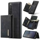 For Sony Xperia 10 V DG.MING M1 Series 3-Fold Multi Card Wallet + Magnetic Phone Case(Black) - 1