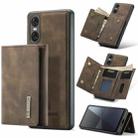 For Sony Xperia 10 VI DG.MING M1 Series 3-Fold Multi Card Wallet + Magnetic Phone Case(Coffee) - 1