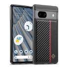 For Google Pixel 7A LC.IMEEKE 3 in 1 Carbon Fiber Texture Shockproof Phone Case(Black) - 1