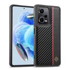 For Xiaomi Redmi Note 12 Pro 5G LC.IMEEKE 3 in 1 Carbon Fiber Texture Shockproof Phone Case(Black) - 1