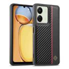 For Xiaomi Redmi 13C / Poco C65 LC.IMEEKE 3 in 1 Carbon Fiber Texture Shockproof Phone Case(Black) - 1