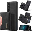 For Sony Xperia 1 V DG.MING M2 Series 3-Fold Multi Card Bag + Magnetic Phone Case(Black) - 1