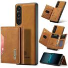 For Sony Xperia 1 V DG.MING M2 Series 3-Fold Multi Card Bag + Magnetic Phone Case(Brown) - 1