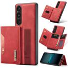 For Sony Xperia 1 V DG.MING M2 Series 3-Fold Multi Card Bag + Magnetic Phone Case(Red) - 1