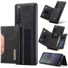 For Sony Xperia 10 V DG.MING M2 Series 3-Fold Multi Card Bag + Magnetic Phone Case(Black) - 1