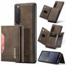 For Sony Xperia 10 V DG.MING M2 Series 3-Fold Multi Card Bag + Magnetic Phone Case(Coffee) - 1