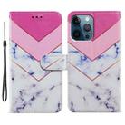 For iPhone 15 Pro Max Colored Drawing Leather Phone Case(Smoke Marble) - 1