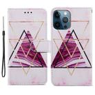 For iPhone 15 Pro Max Colored Drawing Leather Phone Case(Three-color Marble) - 1