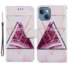 For iPhone 15 Plus Colored Drawing Leather Phone Case(Three-color Marble) - 1