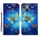 For iPhone 15 Plus Colored Drawing Leather Phone Case(Phnom Penh Butterfly) - 1