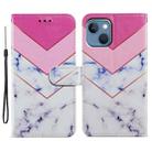 For iPhone 15 Colored Drawing Leather Phone Case(Smoke Marble) - 1