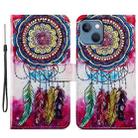 For iPhone 15 Colored Drawing Leather Phone Case(Dreamcatcher) - 1