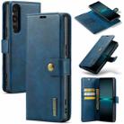 For Sony Xperia 1 V DG.MING Crazy Horse Texture Detachable Magnetic Leather Phone Case(Blue) - 1