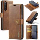 For Sony Xperia 10 V DG.MING Crazy Horse Texture Detachable Magnetic Leather Phone Case(Brown) - 1