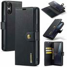 For Sony Xperia 10 VI DG.MING Crazy Horse Texture Detachable Magnetic Leather Phone Case(Black) - 1