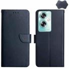 For OPPO A79 5G HT02 Genuine Leather Fingerprint-proof Flip Phone Case(Blue) - 1