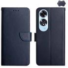 For OPPO A60 4G HT02 Genuine Leather Fingerprint-proof Flip Phone Case(Blue) - 1