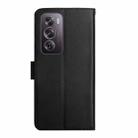 For OPPO Reno12 Pro 5G Global HT02 Genuine Leather Fingerprint-proof Flip Phone Case(Black) - 3