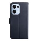 For OPPO Reno13 Global HT02 Genuine Leather Fingerprint-proof Flip Phone Case(Blue) - 3