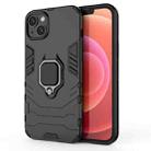 For iPhone 15 Plus Shockproof PC + TPU Holder Phone Case(Black) - 1