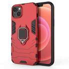 For iPhone 15 Plus Shockproof PC + TPU Holder Phone Case(Red) - 1