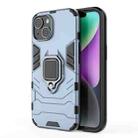 For iPhone 15 Shockproof PC + TPU Holder Phone Case(Navy Blue) - 1