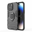 For iPhone 15 Pro Max Shockproof PC + TPU Holder Phone Case(Black) - 1
