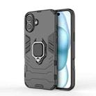 For iPhone 16 Plus Shockproof PC + TPU Holder Phone Case(Black) - 1