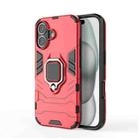 For iPhone 16 Shockproof PC + TPU Holder Phone Case(Red) - 1